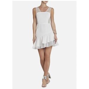 BCBG Max Azria Adrianna Asymmetrical Ruffle Dress Sz 8